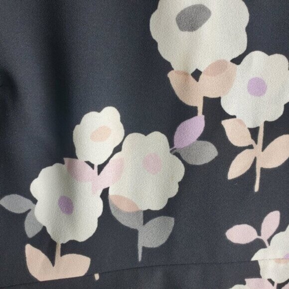 Kate Spade Posey Black Mock Turtleneck Floral Swing Dress Size 2 - Picture 9 of 10